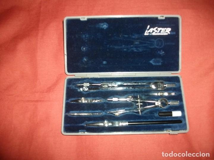 Antig&uuml;edades: CAJA DE COMP&Aacute;S/COMPASES LASTER (7 piezas) - Foto 1