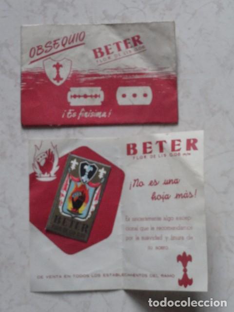 Antig&uuml;edades: SOBRE PUBLICIDAD OBSEQUIO HOJA DE AFEITAR BETER FLOR DE LIS - Foto 1