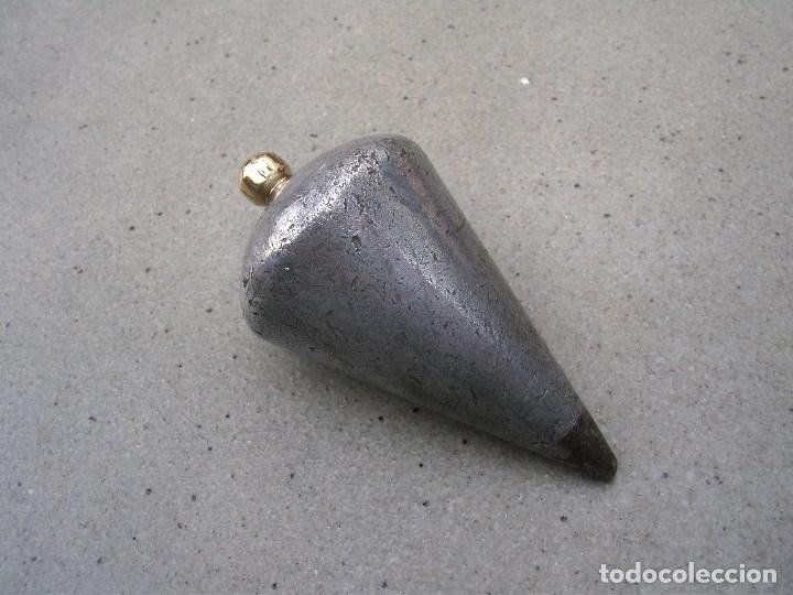 Antig&uuml;edades: plomada de acero y laton, 250 (8cm aprox) - Foto 3