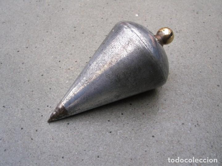 Antig&uuml;edades: plomada de acero y laton, 250 (8cm aprox) - Foto 2
