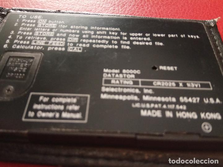 Antig&uuml;edades: CALCULADORA SELECTRONICS DATA STOR 8000C CON FUNDA TIPO CARTERRA - Foto 6