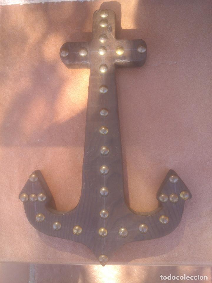 Antig&uuml;edades: ANCLA MADERA DECORACION NAUTICA - Foto 1