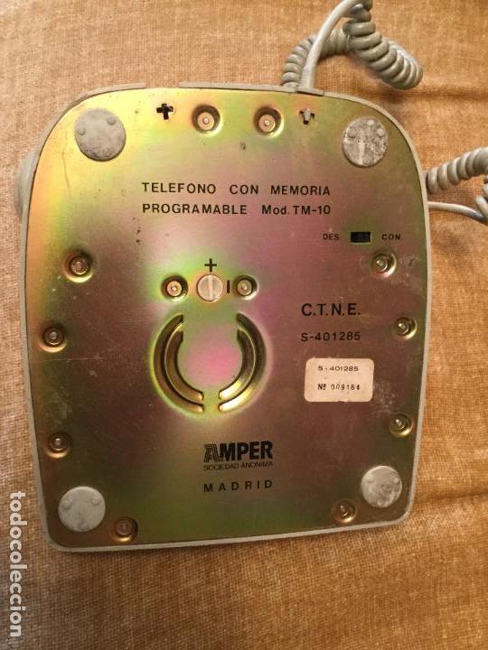 Tel&eacute;fonos: CURIOSO TELEFONO CON MEMORIA PROGRAMABLE MOD TM-10 AMPER SA MADRID - Foto 4