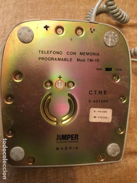 Tel&eacute;fonos: CURIOSO TELEFONO CON MEMORIA PROGRAMABLE MOD TM-10 AMPER SA MADRID - Foto 9