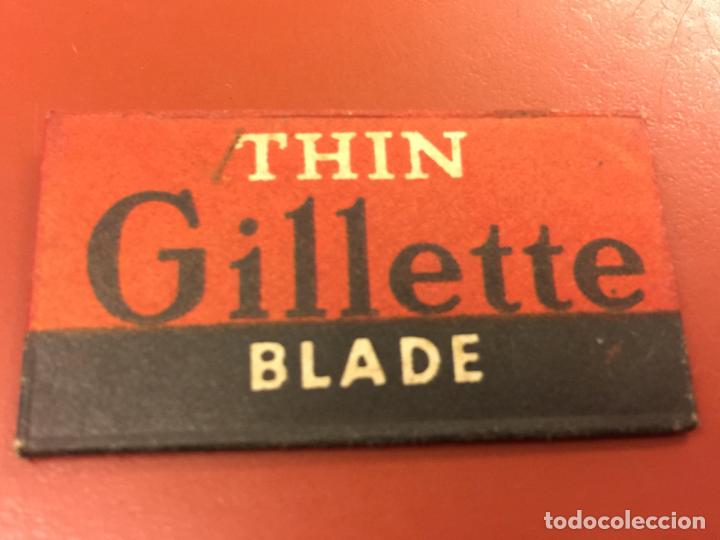 Antig&uuml;edades: Antigua hoja de afeitar GILLETTE THIN BLADE - Con hoja en su interior - Foto 5