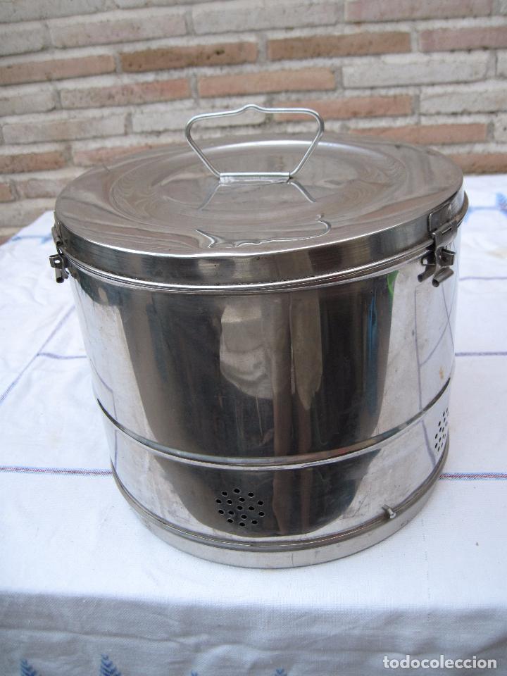 Antig&uuml;edades: CUBO SANITARIO EN ACERO INOXIDABLE. - Foto 1