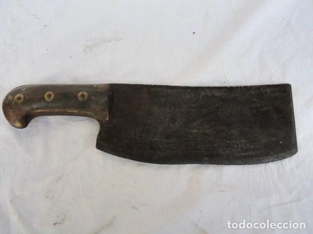 Antig&uuml;edades: PU&Ntilde;AL MACHETE DE HIERRO CON MARCA ROCHE Y MANGO DE ASTA. - Foto 5