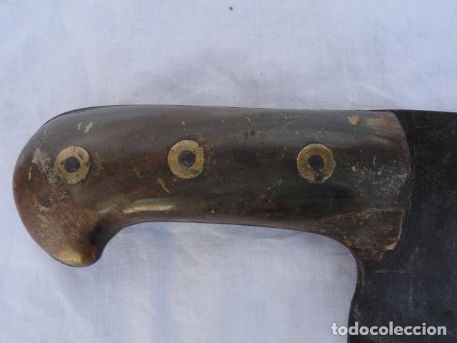 Antig&uuml;edades: PU&Ntilde;AL MACHETE DE HIERRO CON MARCA ROCHE Y MANGO DE ASTA. - Foto 6