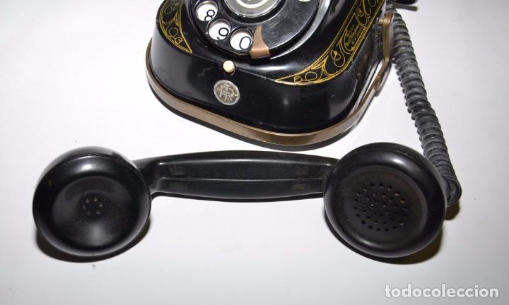 Teléfono Antiguo Belga de Metal Bell. Funciona. Bélgica, Años 30