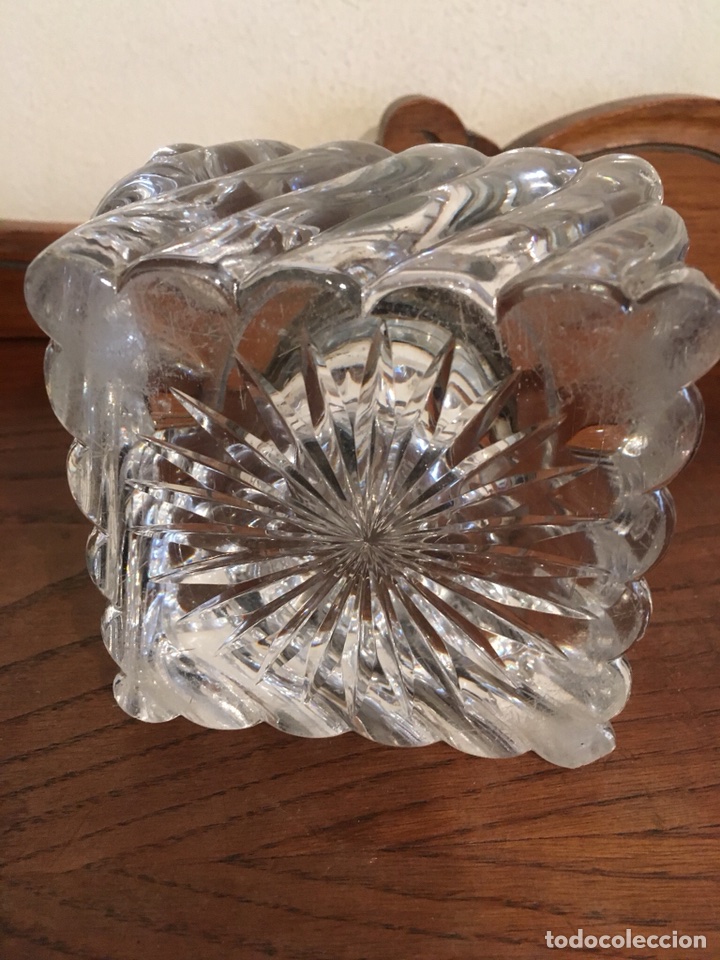 Antig&uuml;edades: Tintero cristal macizo s. XIX. - Foto 4
