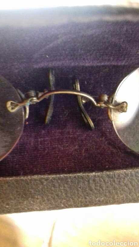 Antig&uuml;edades: Gafas tipo Quevedo - con funda originql - Foto 2