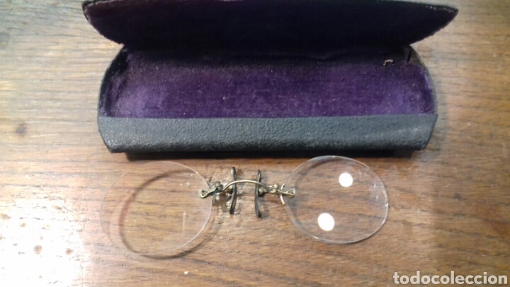 Antig&uuml;edades: Gafas tipo Quevedo - con funda originql - Foto 3