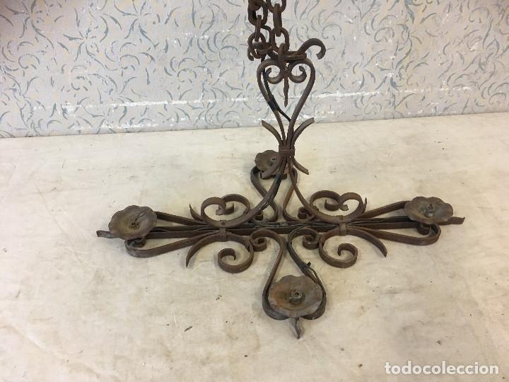 Antig&uuml;edades: LAMPARA EN HIERRO CON CABLEADO. PRECIOSA - Foto 1
