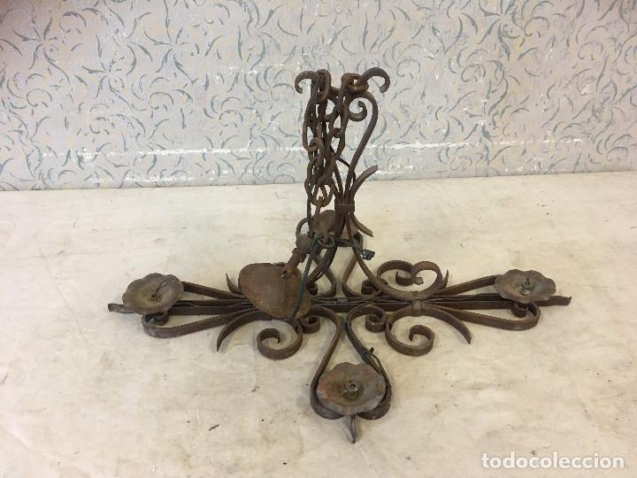 Antig&uuml;edades: LAMPARA EN HIERRO CON CABLEADO. PRECIOSA - Foto 7