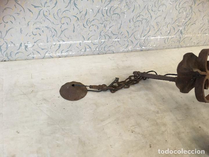Antig&uuml;edades: LAMPARA EN HIERRO CON CABLEADO. PRECIOSA - Foto 9