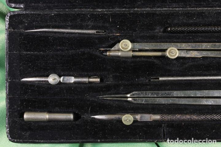 Antig&uuml;edades: Caja de compases. Completa. Segunda Mitad S.XX - Foto 5