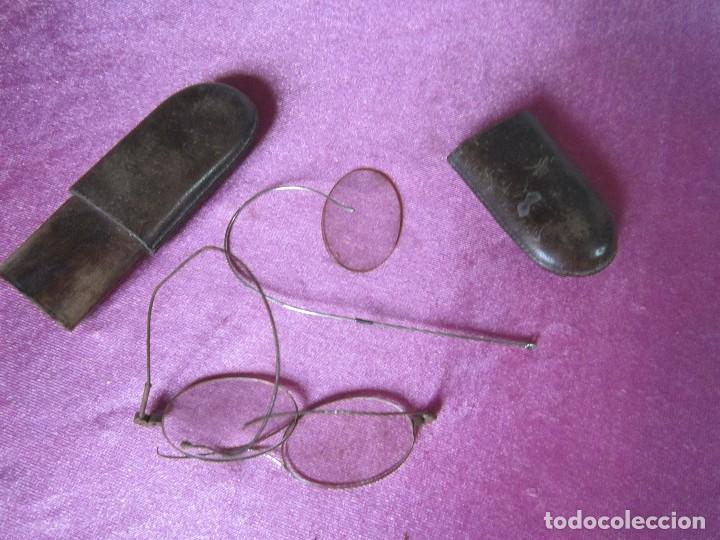 Antig&uuml;edades: GAFAS MUY ANTIGUAS CON ESTUCHE DE PIEL E2 - Foto 1