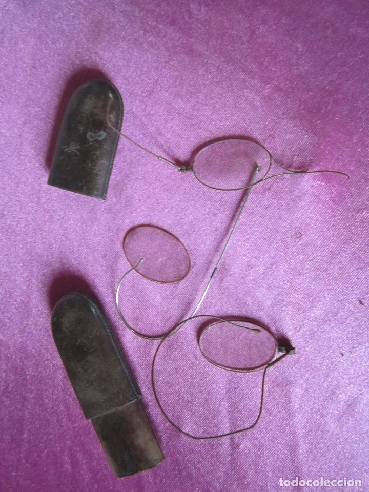 Antig&uuml;edades: GAFAS MUY ANTIGUAS CON ESTUCHE DE PIEL E2 - Foto 3
