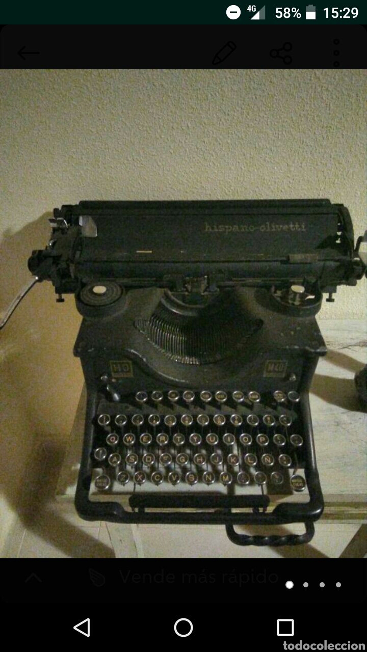 Antig&uuml;edades: Maquina de escribir Hispano-Olivetti - Foto 1