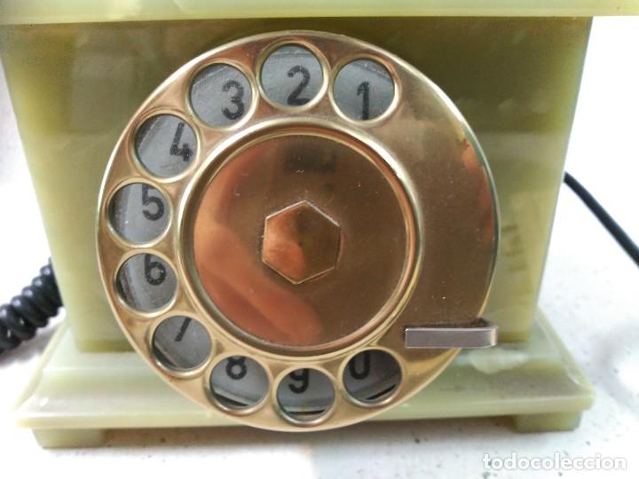 Tel&eacute;fonos: TELEFONO DE SOBREMESA EN MARMOL VERDE Y BRONCE - Foto 10