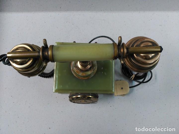 Tel&eacute;fonos: TELEFONO DE SOBREMESA EN MARMOL VERDE Y BRONCE - Foto 13