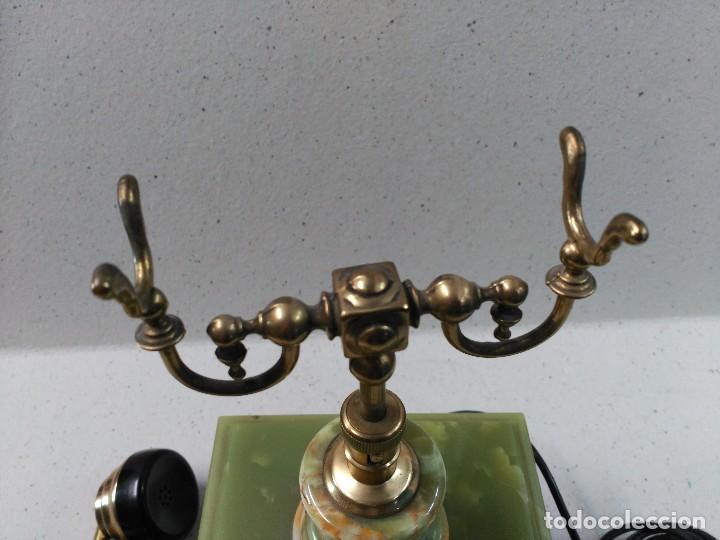 Tel&eacute;fonos: TELEFONO DE SOBREMESA EN MARMOL VERDE Y BRONCE - Foto 14