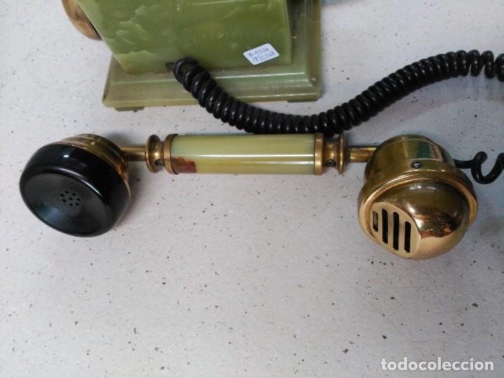 Tel&eacute;fonos: TELEFONO DE SOBREMESA EN MARMOL VERDE Y BRONCE - Foto 15