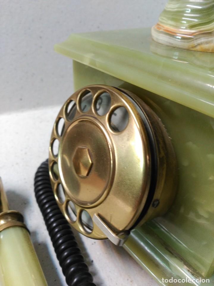 Tel&eacute;fonos: TELEFONO DE SOBREMESA EN MARMOL VERDE Y BRONCE - Foto 19