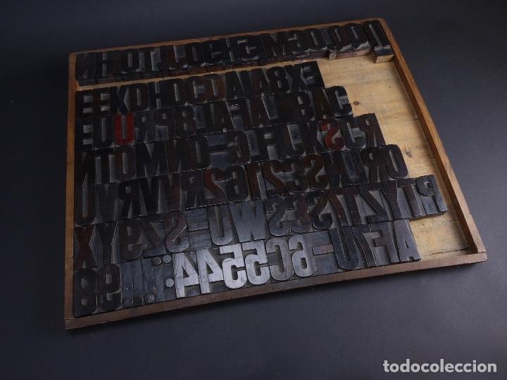 Antig&uuml;edades: CAJA Y TIPOGRAF&Iacute;A DE MADERA SIGLO XIX - Foto 3