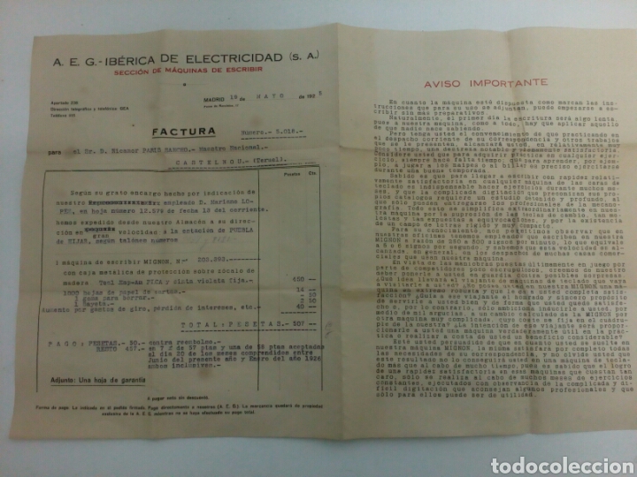 Antig&uuml;edades: MAQUINA DE ESCRIBIR MIGNON 4 DE 1925 - Foto 3