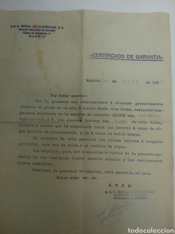 Antig&uuml;edades: MAQUINA DE ESCRIBIR MIGNON 4 DE 1925 - Foto 4