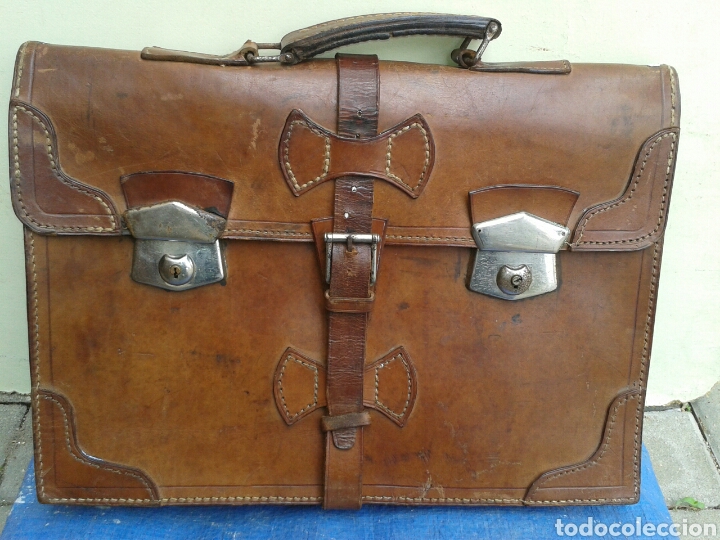 Antigua maleta maestro de cuero - Vendido en Venta Directa - 117372758