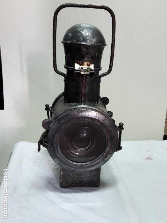 Antig&uuml;edades: Farol de tren, parte trasera, a&ntilde;os 20 - Foto 1