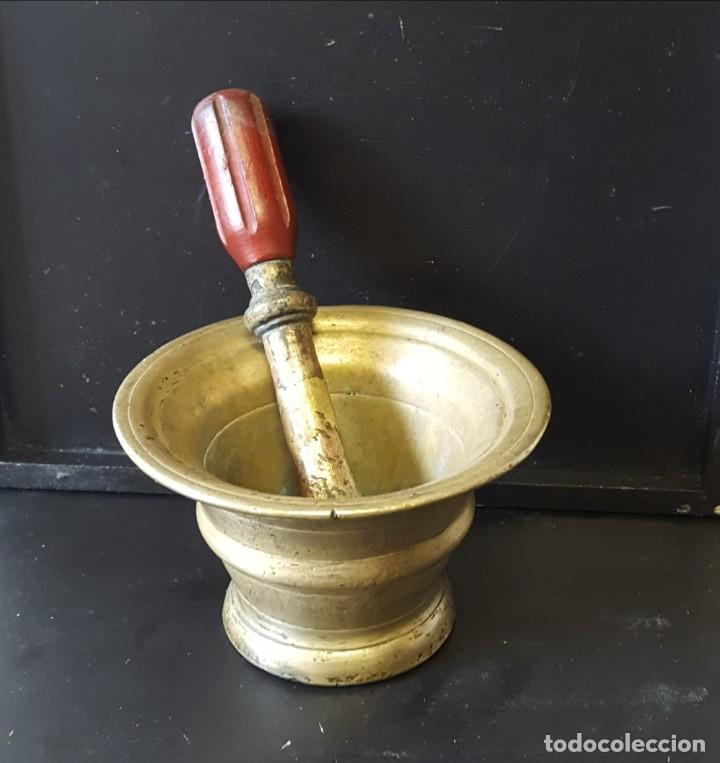 Antig&uuml;edades: almirez de bronce S..XIX - Foto 1