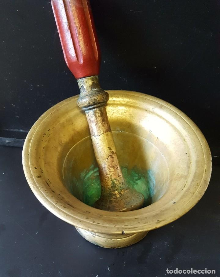 Antig&uuml;edades: almirez de bronce S..XIX - Foto 2