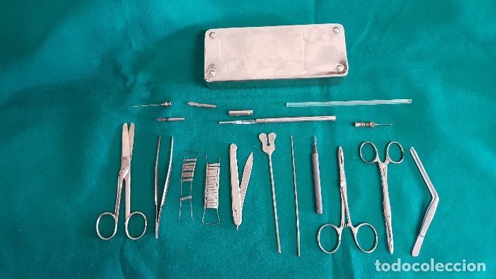 Antig&uuml;edades: CAJA CON DIVERSOS UTENSILIOS MEDICOS - Foto 3