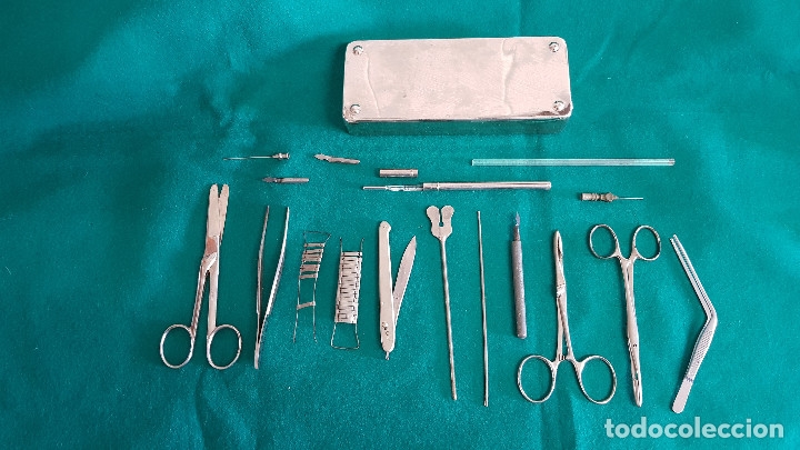 Antig&uuml;edades: CAJA CON DIVERSOS UTENSILIOS MEDICOS - Foto 8