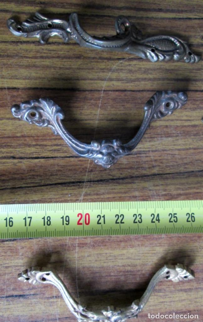 Antig&uuml;edades: 6 tiradores bronce - lat&oacute;n - Foto 3