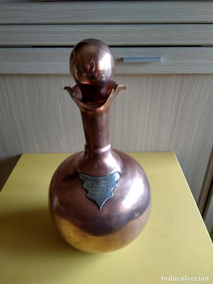 Antig&uuml;edades: EXCEPCIONAL BOTELLA DE COBRE- GALICIA -FERROL - Foto 1