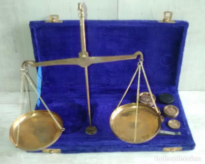 Antig&uuml;edades: BASCULA DE PRECISI&Oacute;N CAJA DE TERCIOPELO PLEGABLE - Foto 1