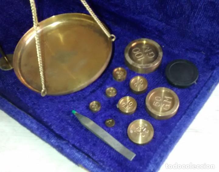 Antig&uuml;edades: BASCULA DE PRECISI&Oacute;N CAJA DE TERCIOPELO PLEGABLE - Foto 2