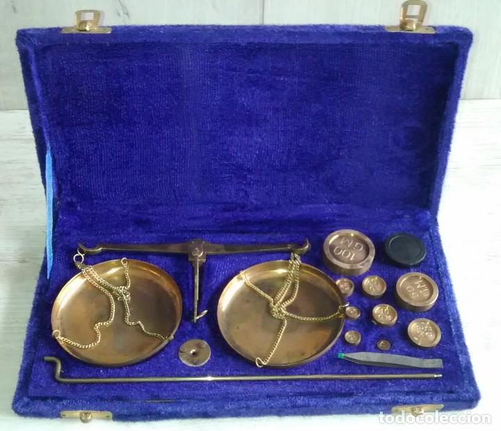 Antig&uuml;edades: BASCULA DE PRECISI&Oacute;N CAJA DE TERCIOPELO PLEGABLE - Foto 3