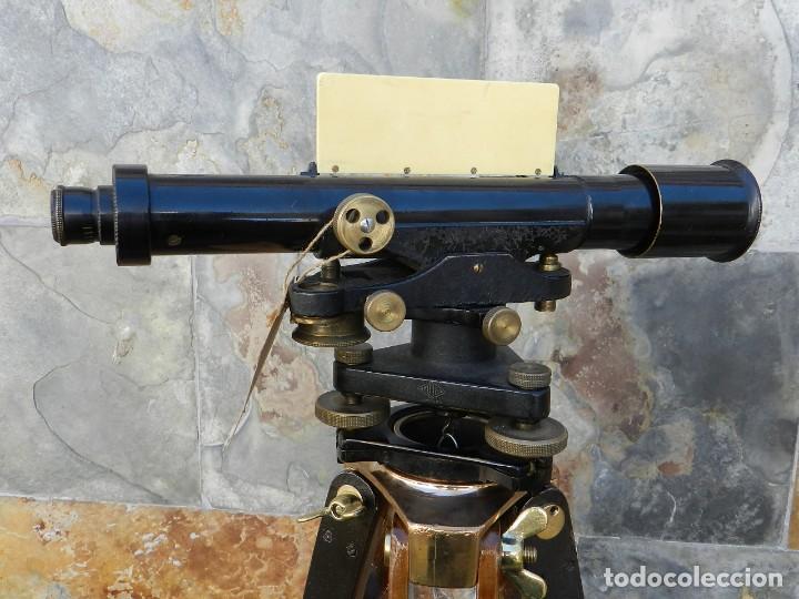Antig&uuml;edades: NIVEL DE TOPOGRAF&Iacute;A + TR&Iacute;PODE + ESTUCHE  A&Ntilde;O 1910 APROX. - Foto 22