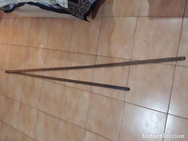 Antig&uuml;edades: Antigua regla metro de madera plegable- 367 cms - Foto 1