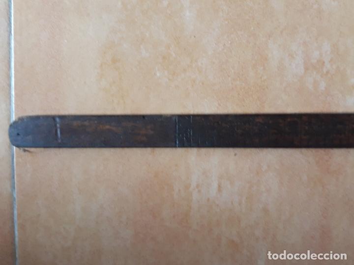 Antig&uuml;edades: Antigua regla metro de madera plegable- 367 cms - Foto 18