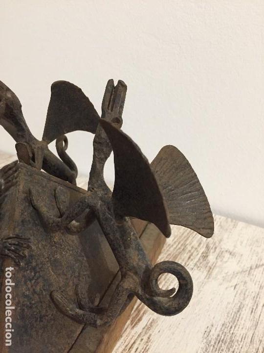 Antig&uuml;edades: CENTRO - C&Uacute;PULA HIERRO CON DRAGONES DE FORJA - Foto 11