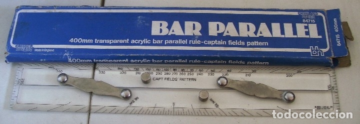Antig&uuml;edades: regla paralela de plastico capt fields pattern en su caja (40cm aprox) - Foto 1