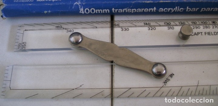 Antig&uuml;edades: regla paralela de plastico capt fields pattern en su caja (40cm aprox) - Foto 4