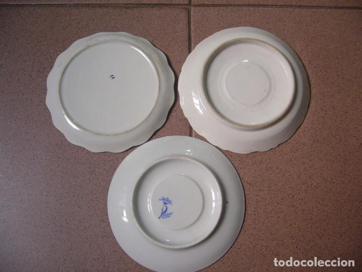 Antig&uuml;edades: LOTE DE 3 PLATOS PEQUE&Ntilde;OS - Foto 2