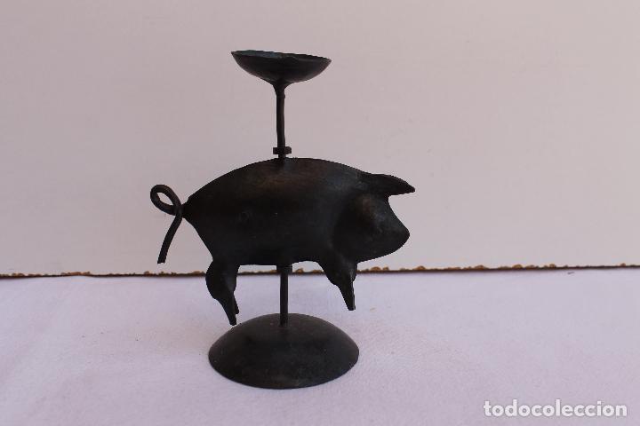 Antig&uuml;edades: PORTAVELAS DE FORJA - Foto 2